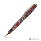 Laban Rosa Fountain Pen in Red and Gray Marbled - Broad Point Fountain Pen