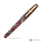 Laban Rosa Fountain Pen in Red and Gray Marbled - Broad Point Fountain Pen