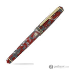 Laban Rosa Fountain Pen in Red and Gray Marbled - Broad Point Fountain Pen