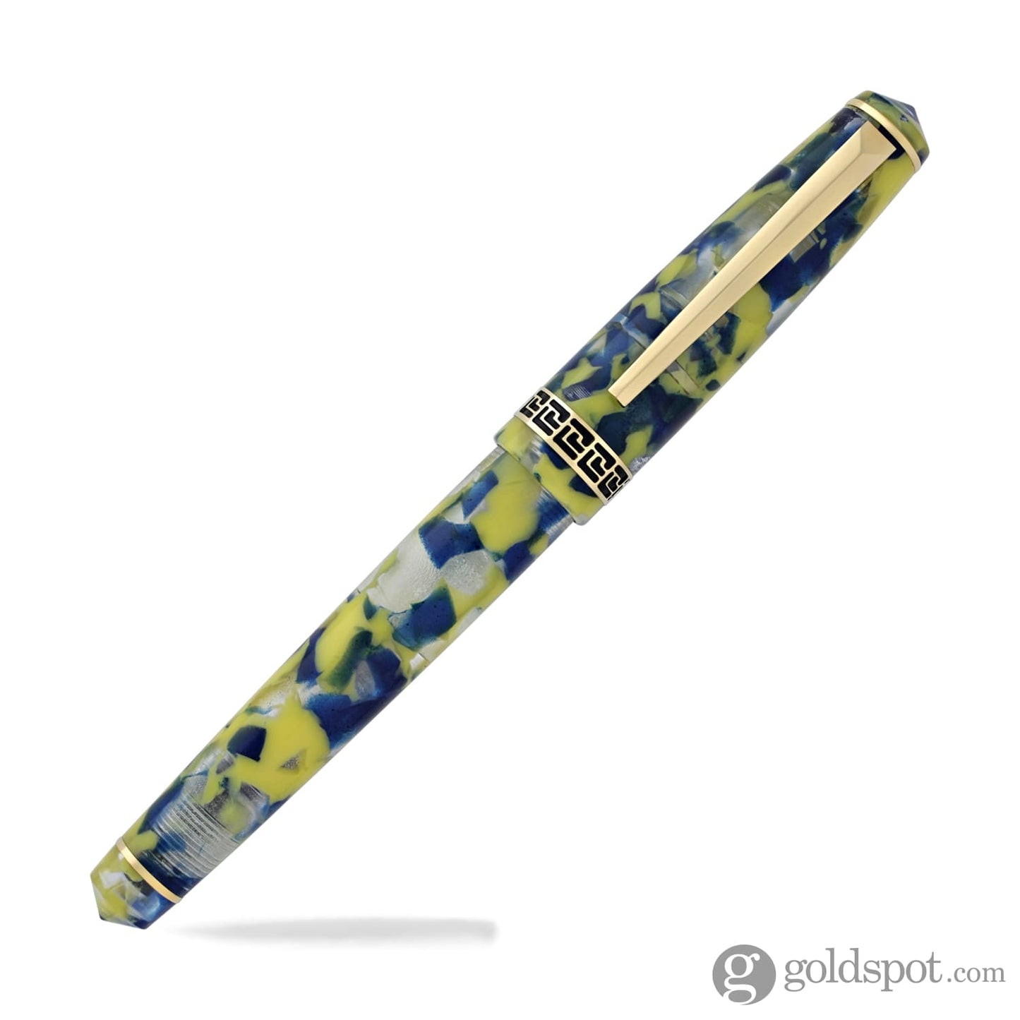 Laban Grecian Rollerball Pen in Blue and Yellow Marbled Pen