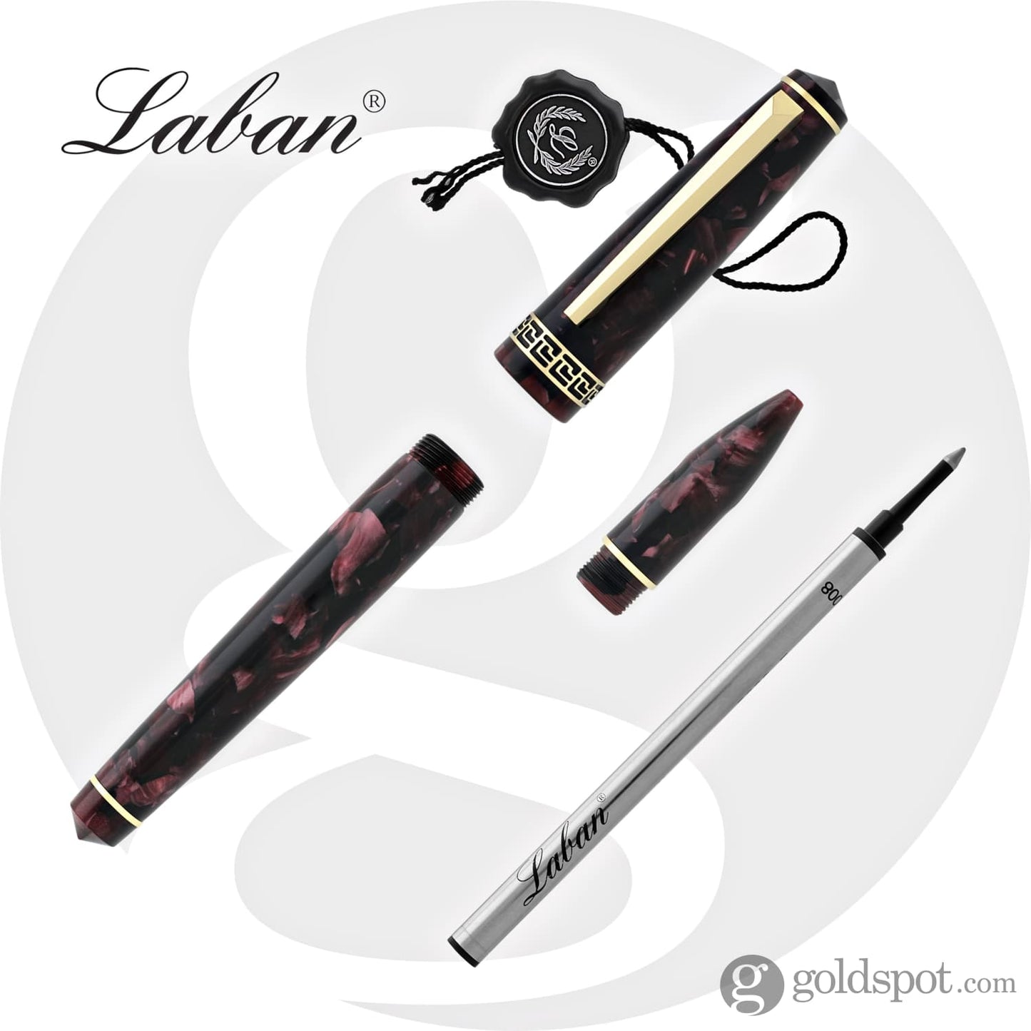 Laban Grecian Rollerball Pen in Garnet Red Pen