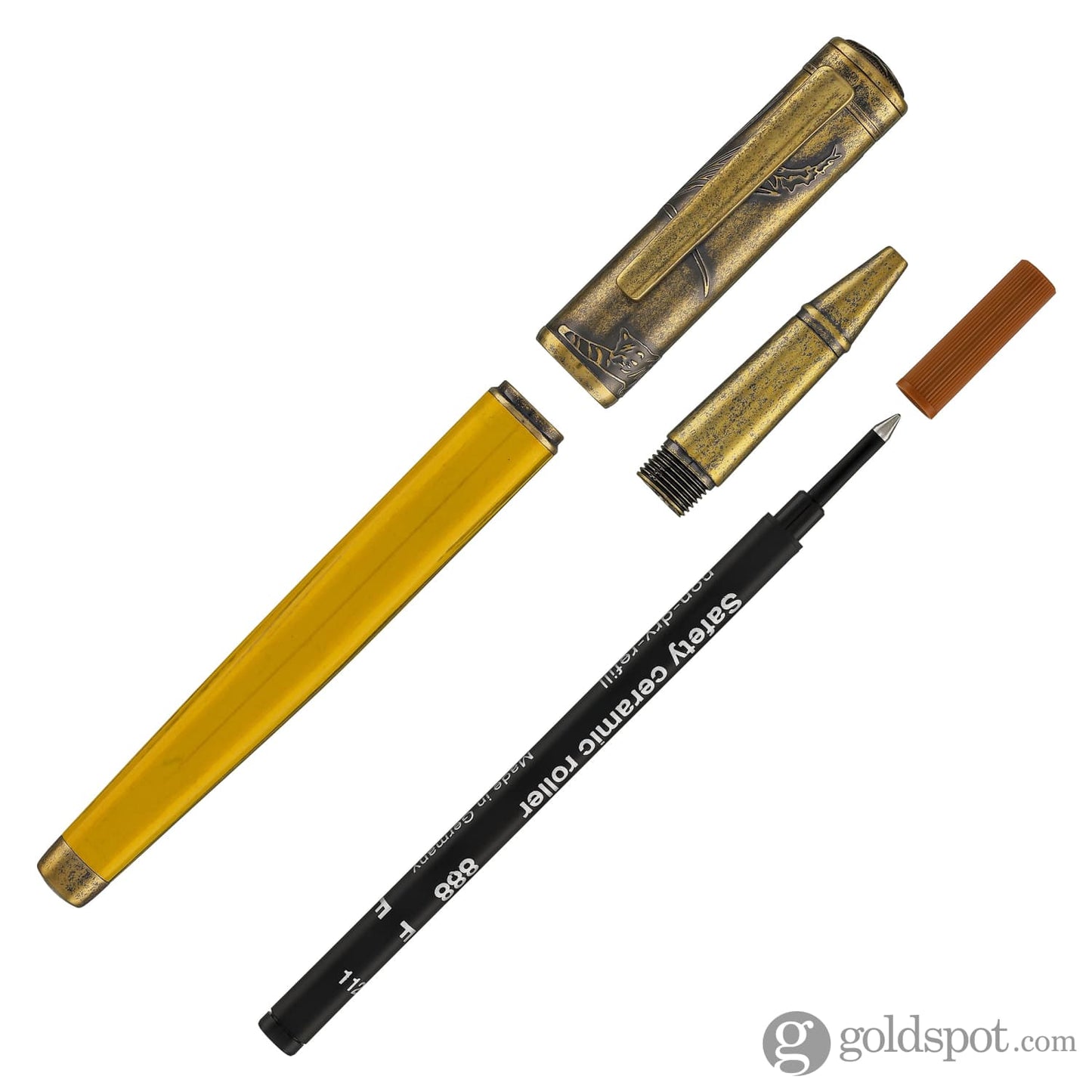 Laban Sanyu in Hand Rollerball Pen Set in Antique Gold Fountain Pen