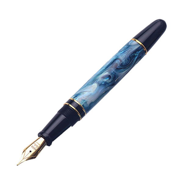 Laban x Brooks 325 Abalone Black Fountain Pen in Teal Fountain Pen