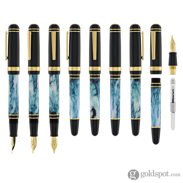 Laban x Brooks 325 Abalone Black Fountain Pen in Teal Fountain Pen