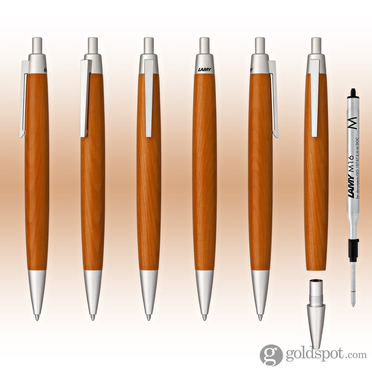 Lamy 2000 Taxus Ballpoint - Wooden Golden Brown/Silver Ballpoint Pen