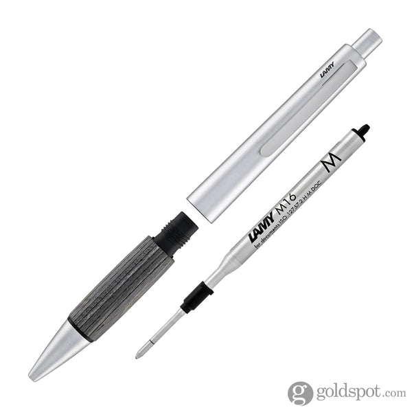 Lamy Accent Ballpoint Pen in Aluminum Grey with Wood Grip Ballpoint Pens