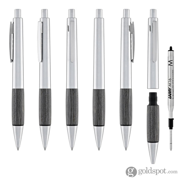 Lamy Accent Ballpoint Pen in Aluminum Grey with Wood Grip Ballpoint Pens