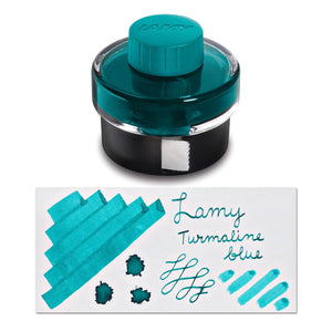 Lamy Bottled Ink in Turmaline Blue with Blotting Paper - 50 mL Bottled Ink