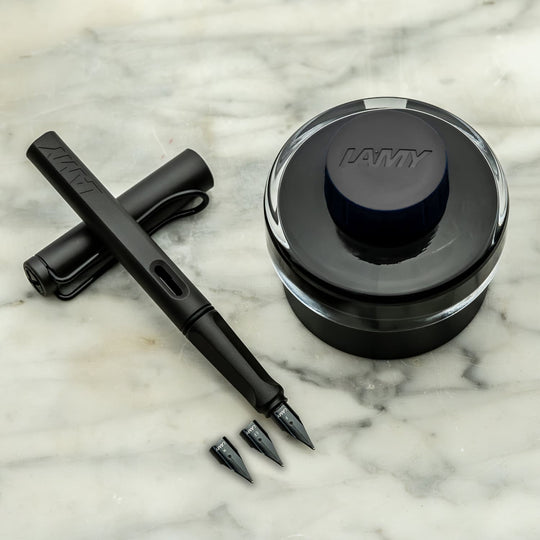 Lamy Charcoal Fountain Pen Ink and Nibs Set