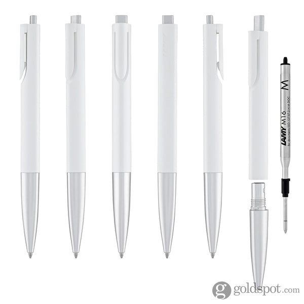 Lamy Noto Ballpoint Pen in Silver/White Ballpoint Pens