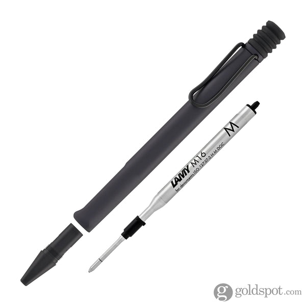 Lamy Safari Ballpoint Pen in Steel Black Ballpoint Pens