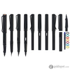 Lamy Safari Fountain Pen In All Black Multi Ring Set Special Edition Fountain Pens