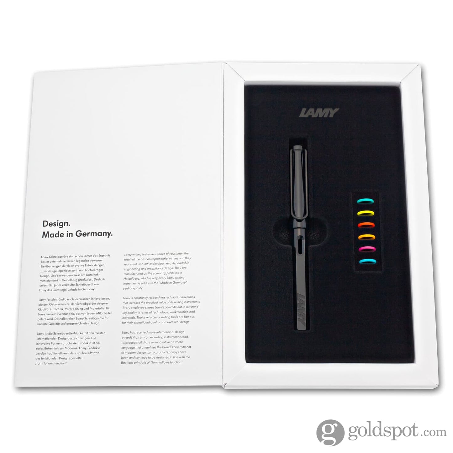 Lamy Safari Fountain Pen In All Black Multi Ring Set Special Edition Fountain Pens