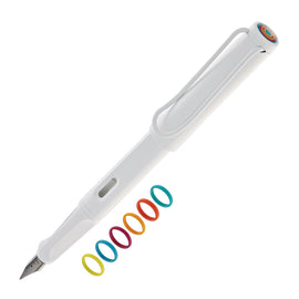 Lamy Safari Fountain Pen In All White Multi Ring Set Special Edition