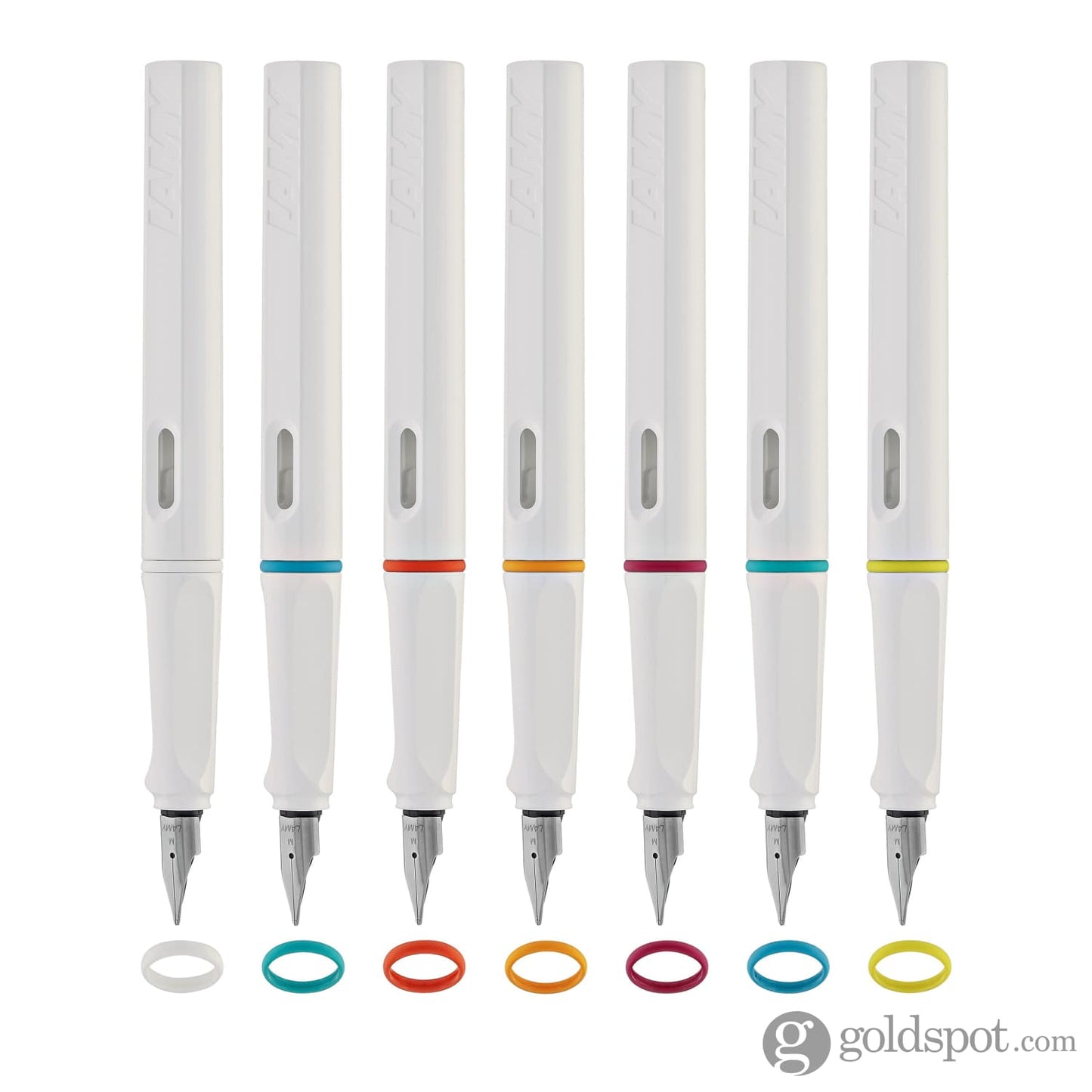 Lamy Safari Fountain Pen In All White Multi Ring Set Special Edition Fountain Pens