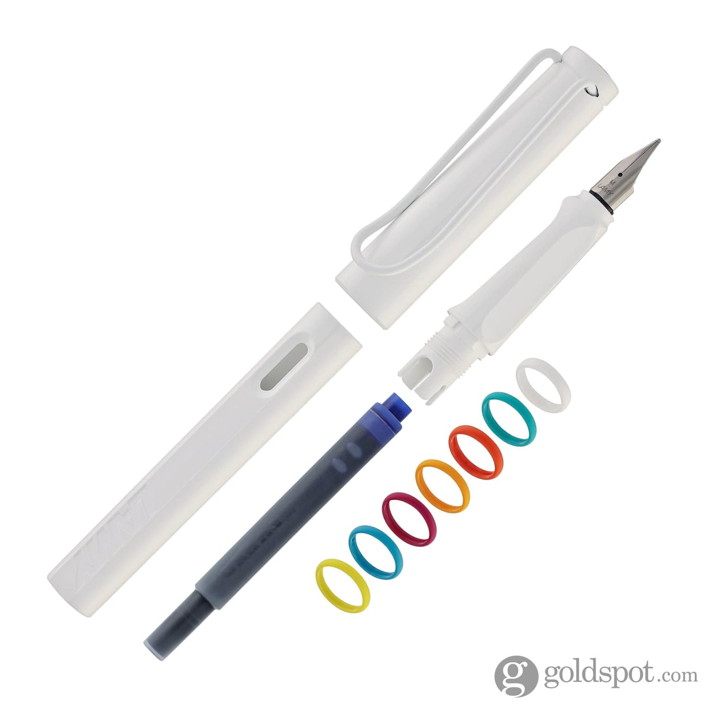Lamy Safari Fountain Pen In All White Multi Ring Set Special Edition Fountain Pens