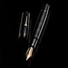 Leonardo Audace Guilloche Fountain Pen in Black Intense Ebonite GT 14kt Gold No. 8 Size Nib Fountain Pen