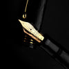 Leonardo Audace Guilloche Fountain Pen in Black Intense Ebonite GT 14kt Gold No. 8 Size Nib Fountain Pen