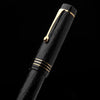 Leonardo Audace Guilloche Fountain Pen in Black Intense Ebonite GT 14kt Gold No. 8 Size Nib Fountain Pen