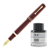 Leonardo Dodici Fountain Pen in Burgundy Red Guillochè No. 8 Size 14kt Gold Nib Fountain Pen