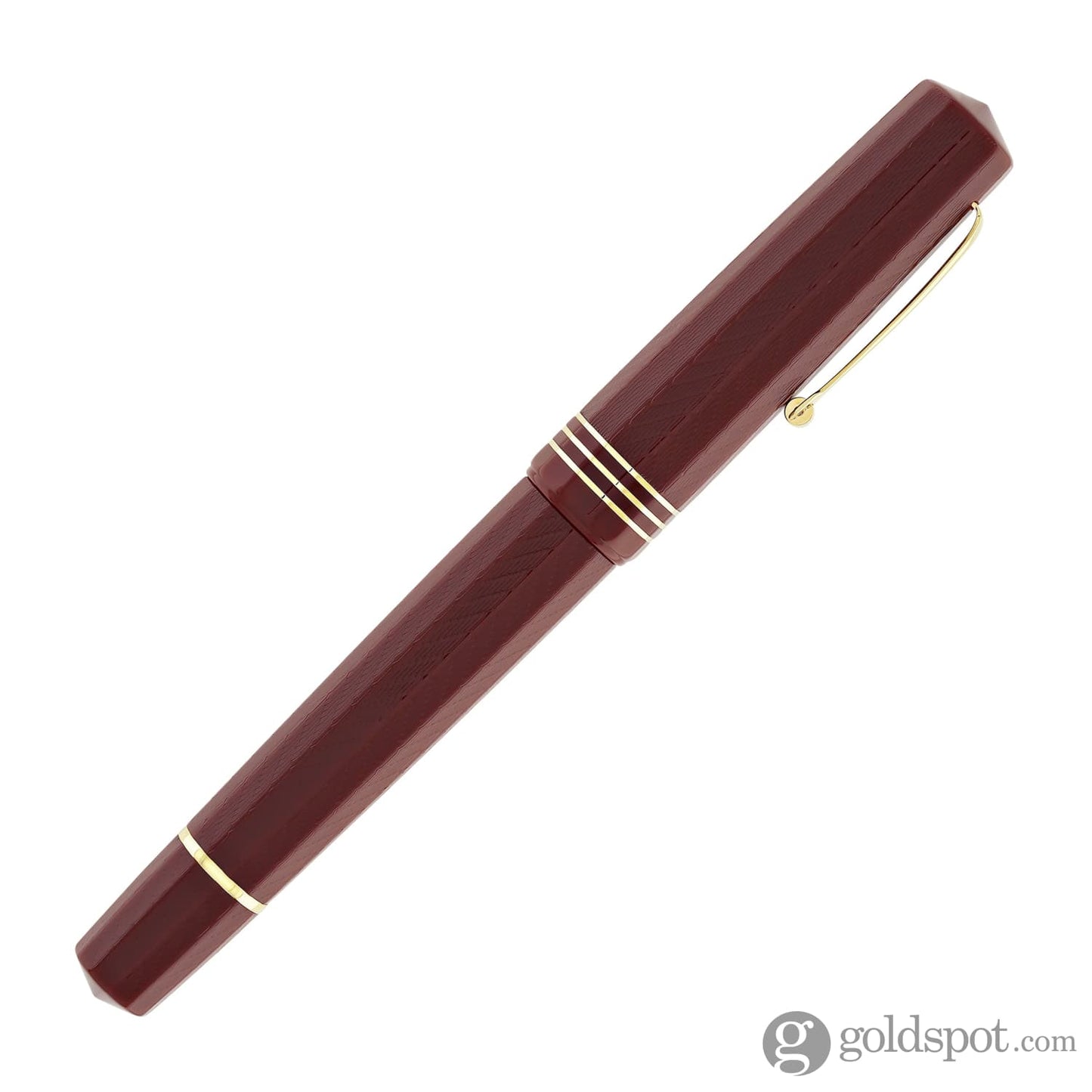 Leonardo Dodici Fountain Pen in Burgundy Red Guillochè No. 8 Size 14kt Gold Nib Fountain Pen