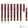 Leonardo Dodici Fountain Pen in Burgundy Red Guillochè No. 8 Size 14kt Gold Nib Fountain Pen