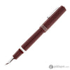 Leonardo Dodici Fountain Pen in Burgundy Red Guillochè No. 8 Size 14kt Gold Nib with Silver Trim Fountain Pen