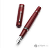 Leonardo Dodici Fountain Pen in Burgundy Red Guillochè No. 8 Size 14kt Gold Nib with Silver Trim Fountain Pen