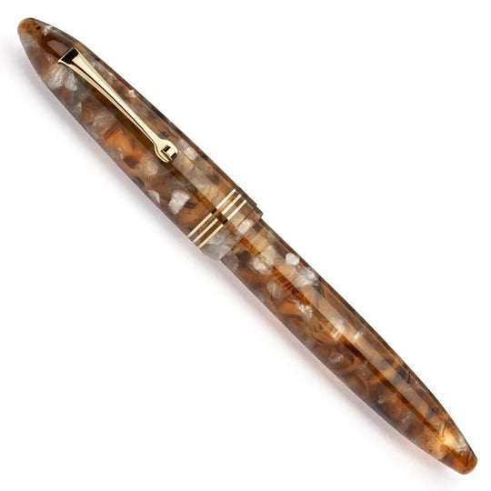 Leonardo Furore Rollerball Pen in Acque Ambrate with Gold Trim