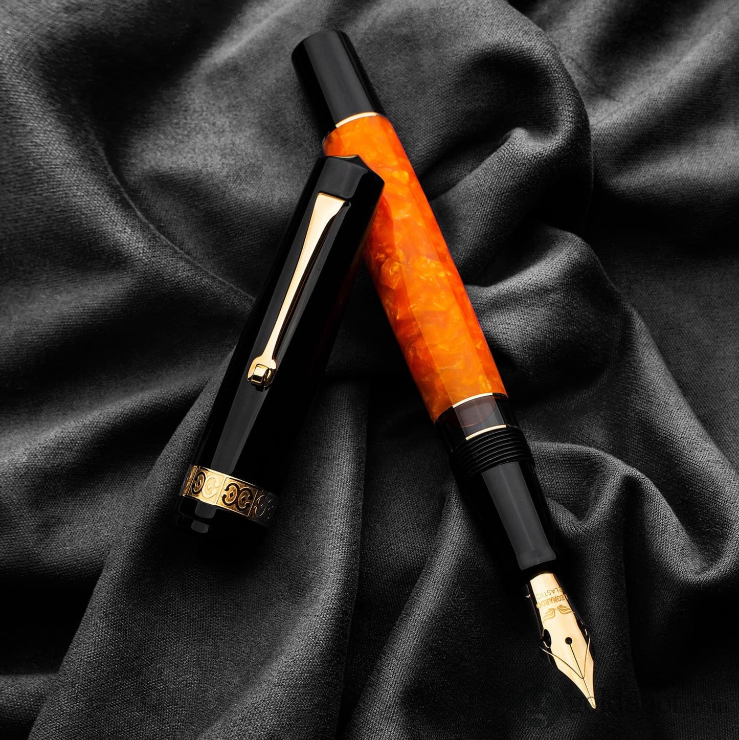 Leonardo Momento Magico Fountain Pen in DNA Black and Orange Fountain Pen