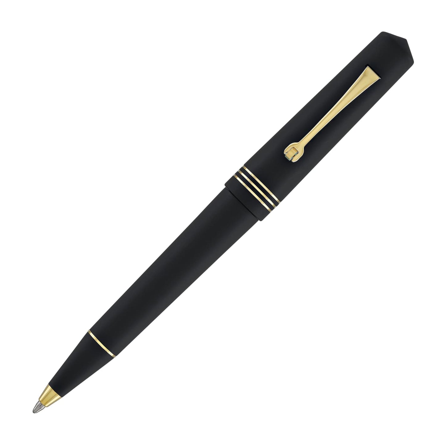 Leonardo Momento Zero Ballpoint Pen in Black Matte Gold Trim Ballpoint Pens