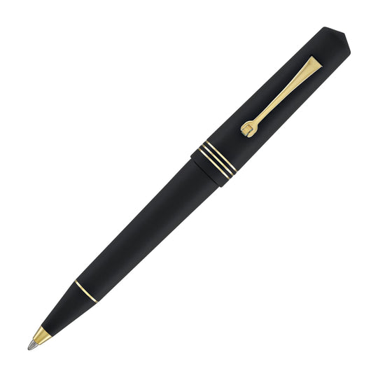 Leonardo Momento Zero Ballpoint Pen in Black Matte Gold Trim