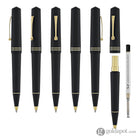 Leonardo Momento Zero Ballpoint Pen in Black Matte Gold Trim Ballpoint Pens