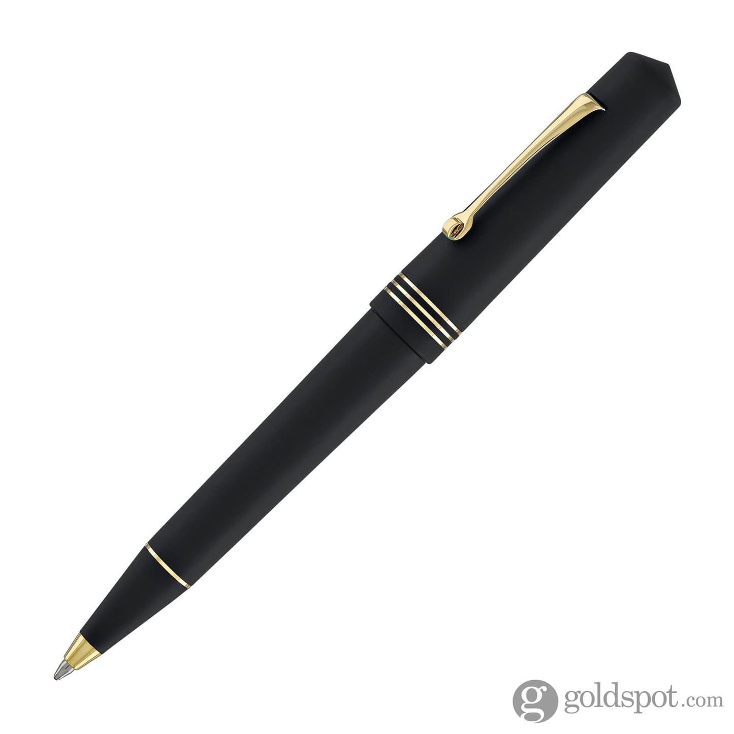 Leonardo Momento Zero Ballpoint Pen in Black Matte Gold Trim Ballpoint Pens