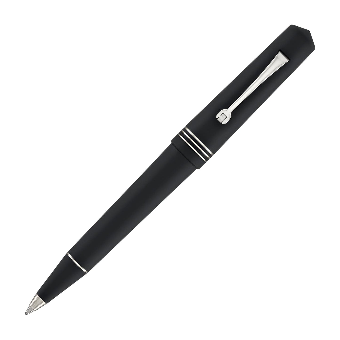 Leonardo Momento Zero Ballpoint Pen in Black Matte Silver Trim Ballpoint Pens