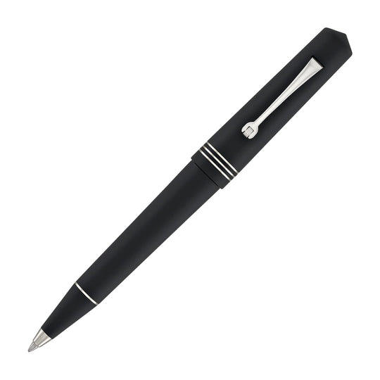 Leonardo Momento Zero Ballpoint Pen in Black Matte Silver Trim