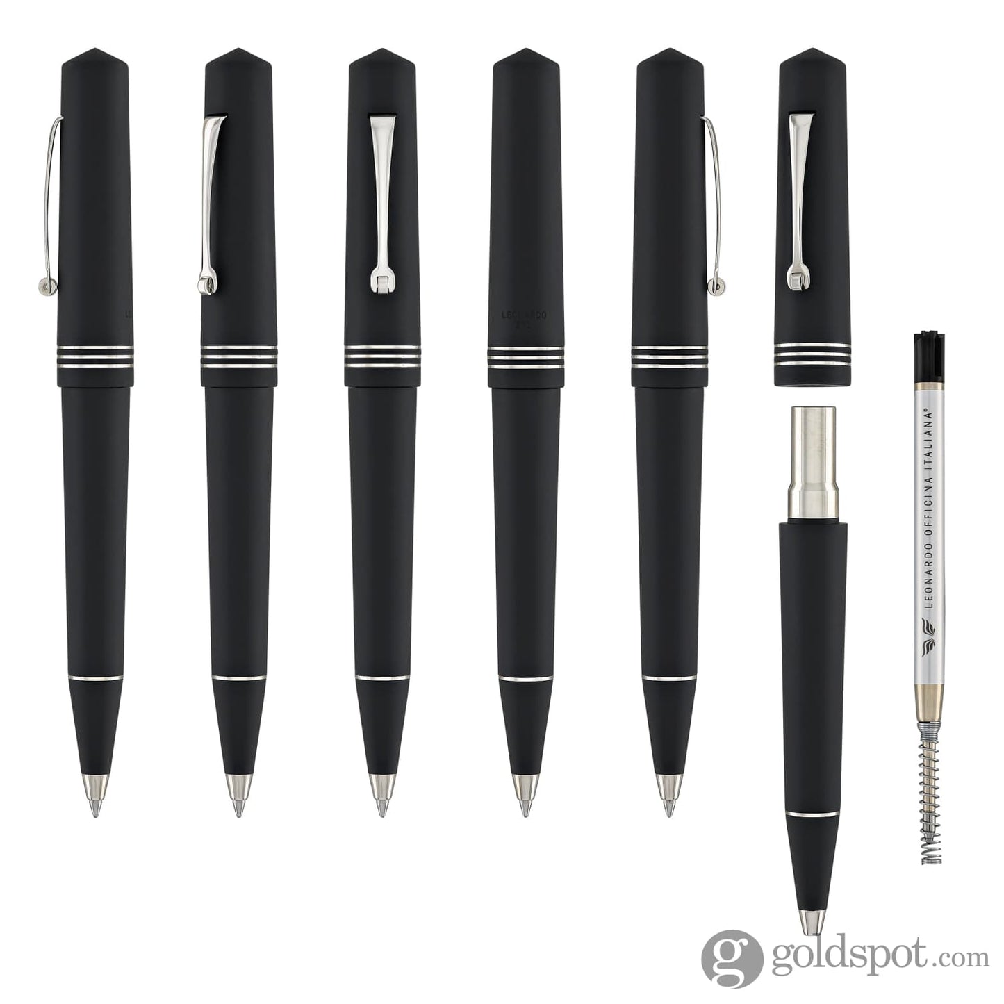 Leonardo Momento Zero Ballpoint Pen in Black Matte Silver Trim Ballpoint Pens