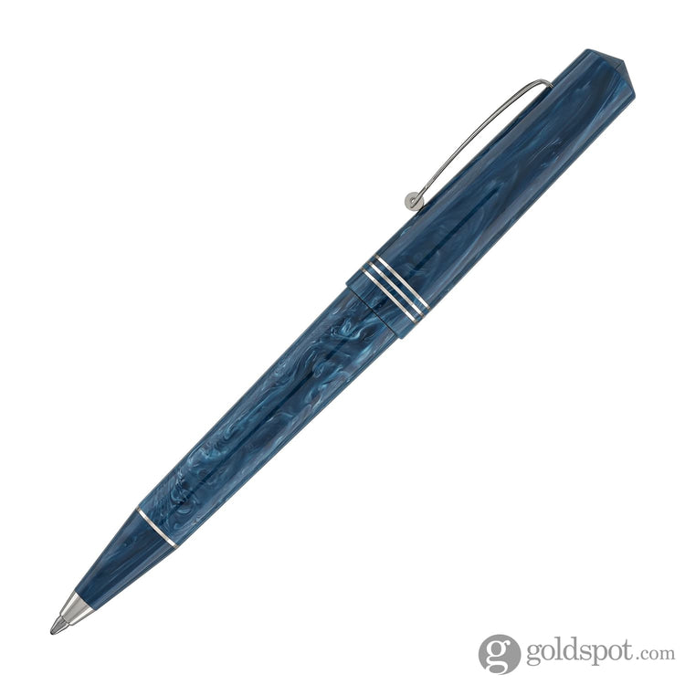 Leonardo Momento Zero Ballpoint Pen in Blue Positano Silver Trim Ballpoint Pens