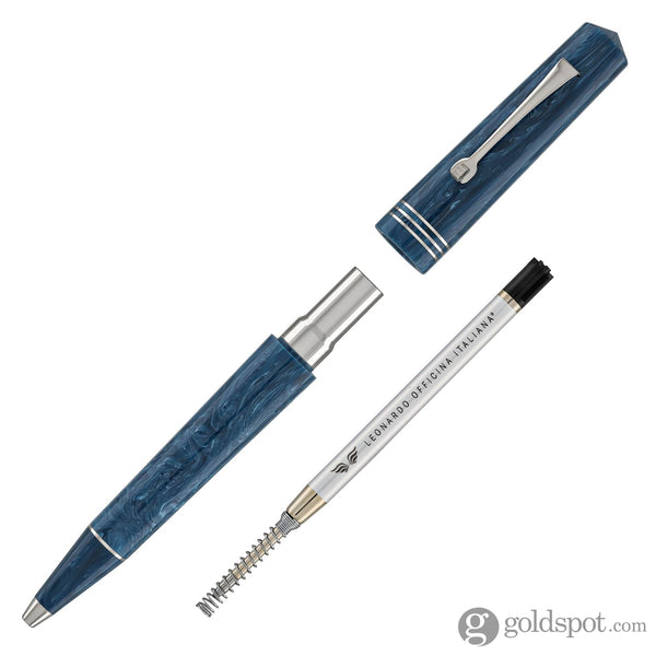 Leonardo Momento Zero Ballpoint Pen in Blue Positano Silver Trim Ballpoint Pens