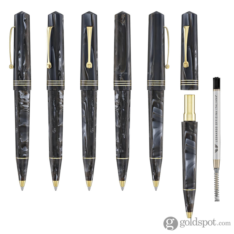Leonardo Momento Zero Ballpoint Pen in Horn Gold Trim Ballpoint Pens