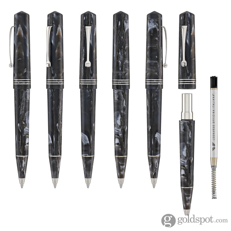 Leonardo Momento Zero Ballpoint Pen in Horn Silver Trim Ballpoint Pens