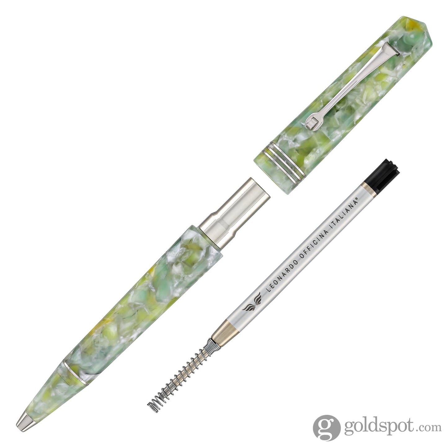 Leonardo Momento Zero Ballpoint Pen in Jade Silver Trim Ballpoint Pens