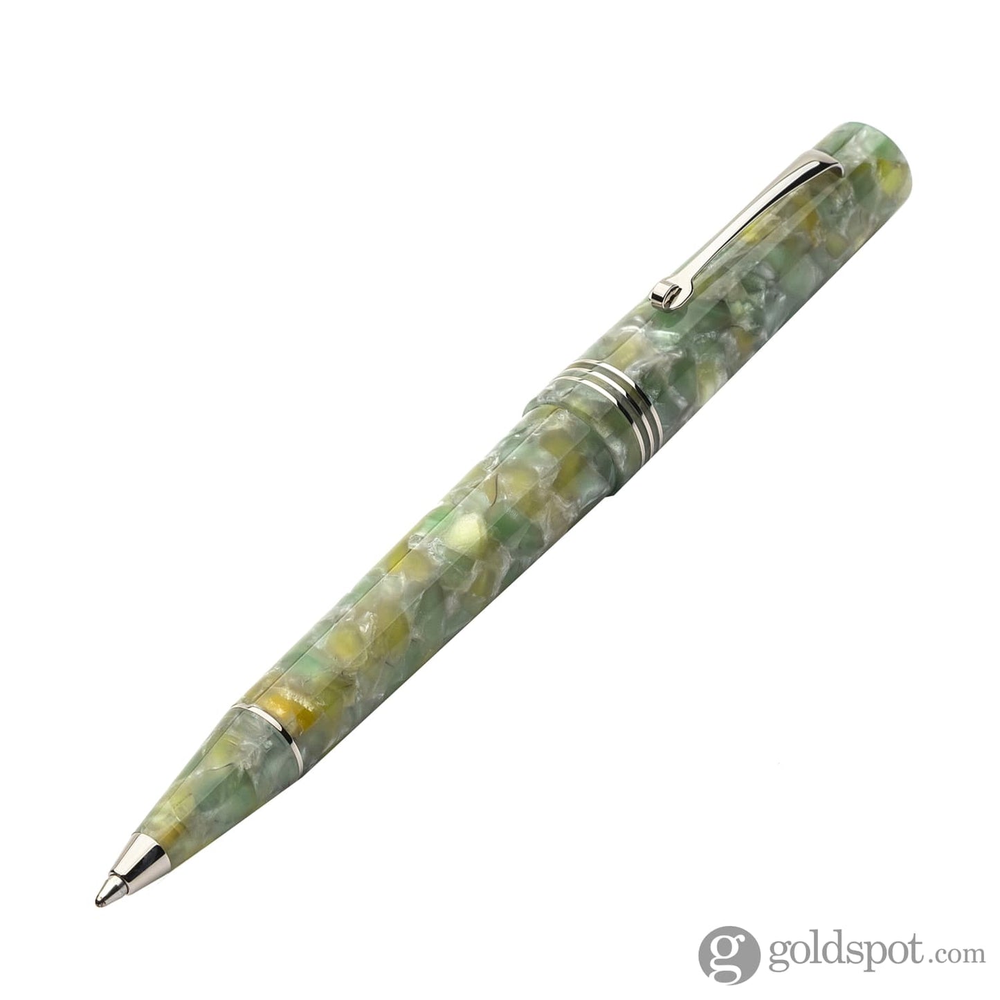 Leonardo Momento Zero Ballpoint Pen in Jade Silver Trim Ballpoint Pens