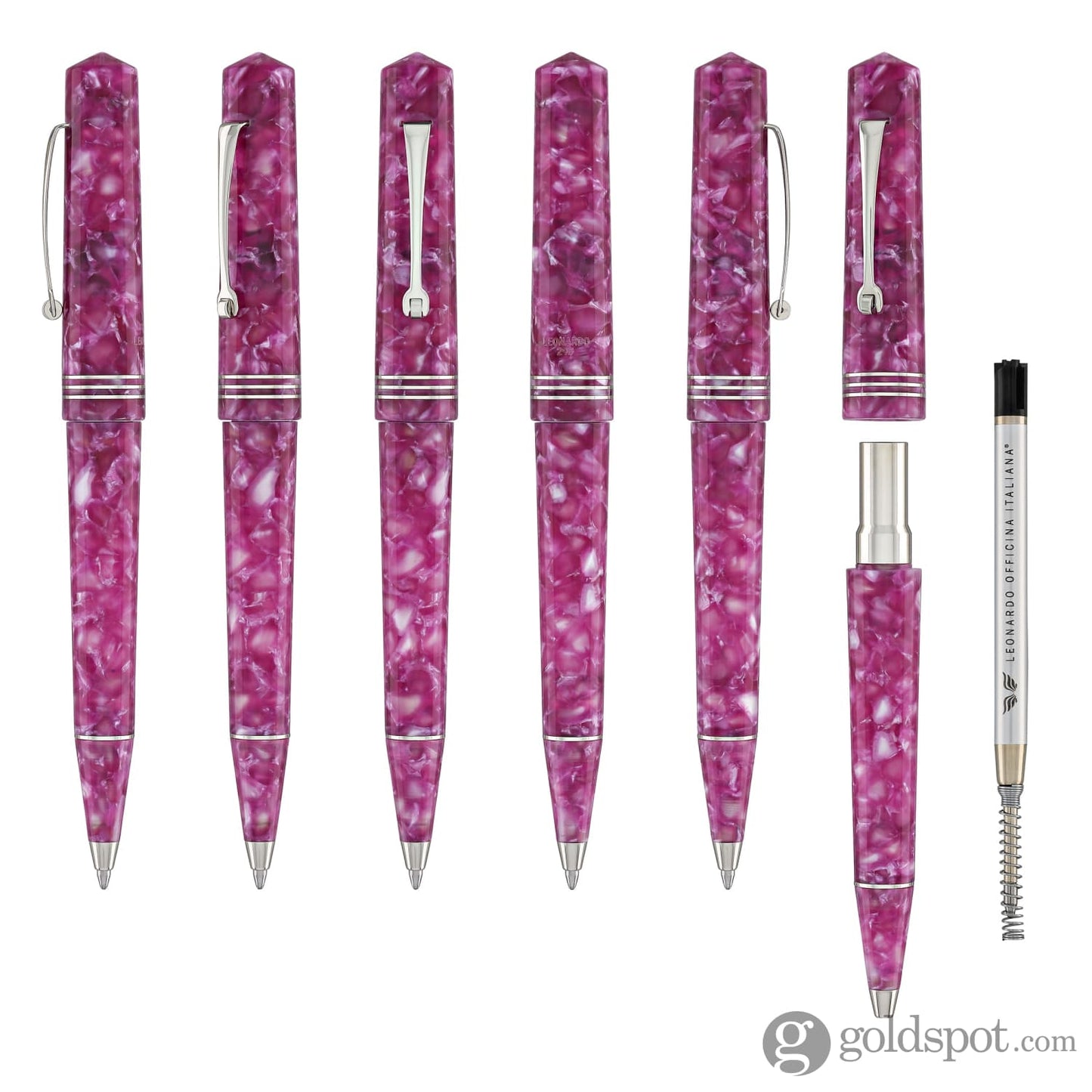 Leonardo Momento Zero Ballpoint Pen in Lavanda Silver Trim Ballpoint Pens