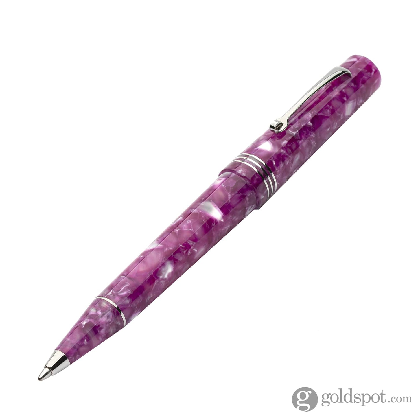 Leonardo Momento Zero Ballpoint Pen in Lavanda Silver Trim Ballpoint Pens