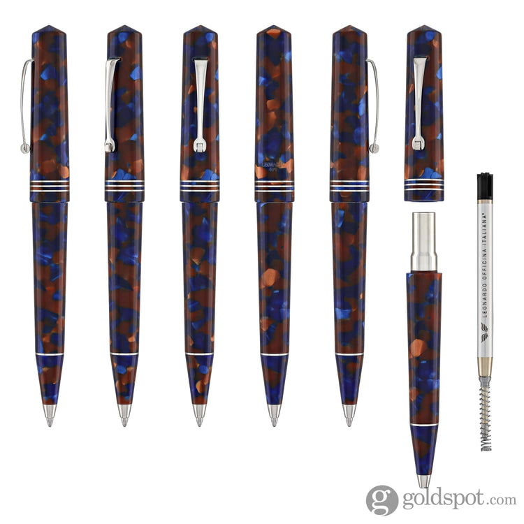 Leonardo Momento Zero Ballpoint Pen in Sea Stone Silver Trim Ballpoint Pens