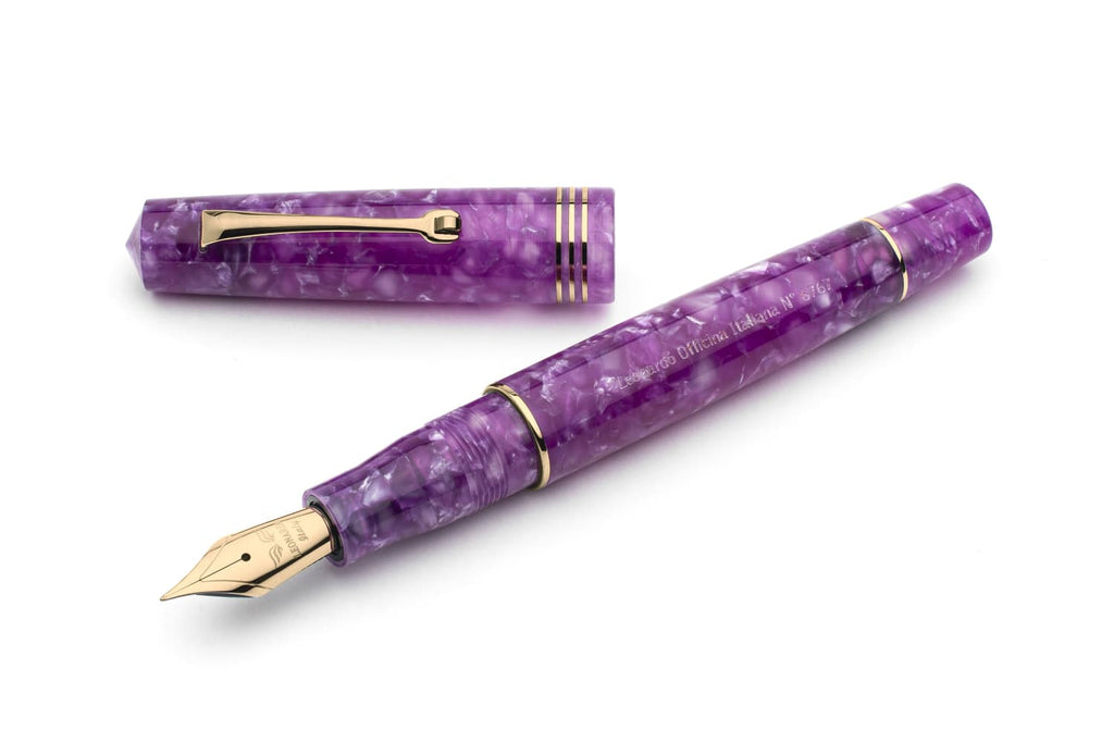 Leonardo Momento Zero Fountain Pen in Lavanda 2021 Gold Trim - 1.5 STUB Fountain Pen