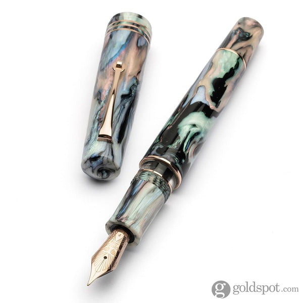 Leonardo Momento Zero Grande 2.0 Fountain Pen in Dalia Eveline with Rose Gold Trim Stainless Steel / Extra Fine Fountain Pen