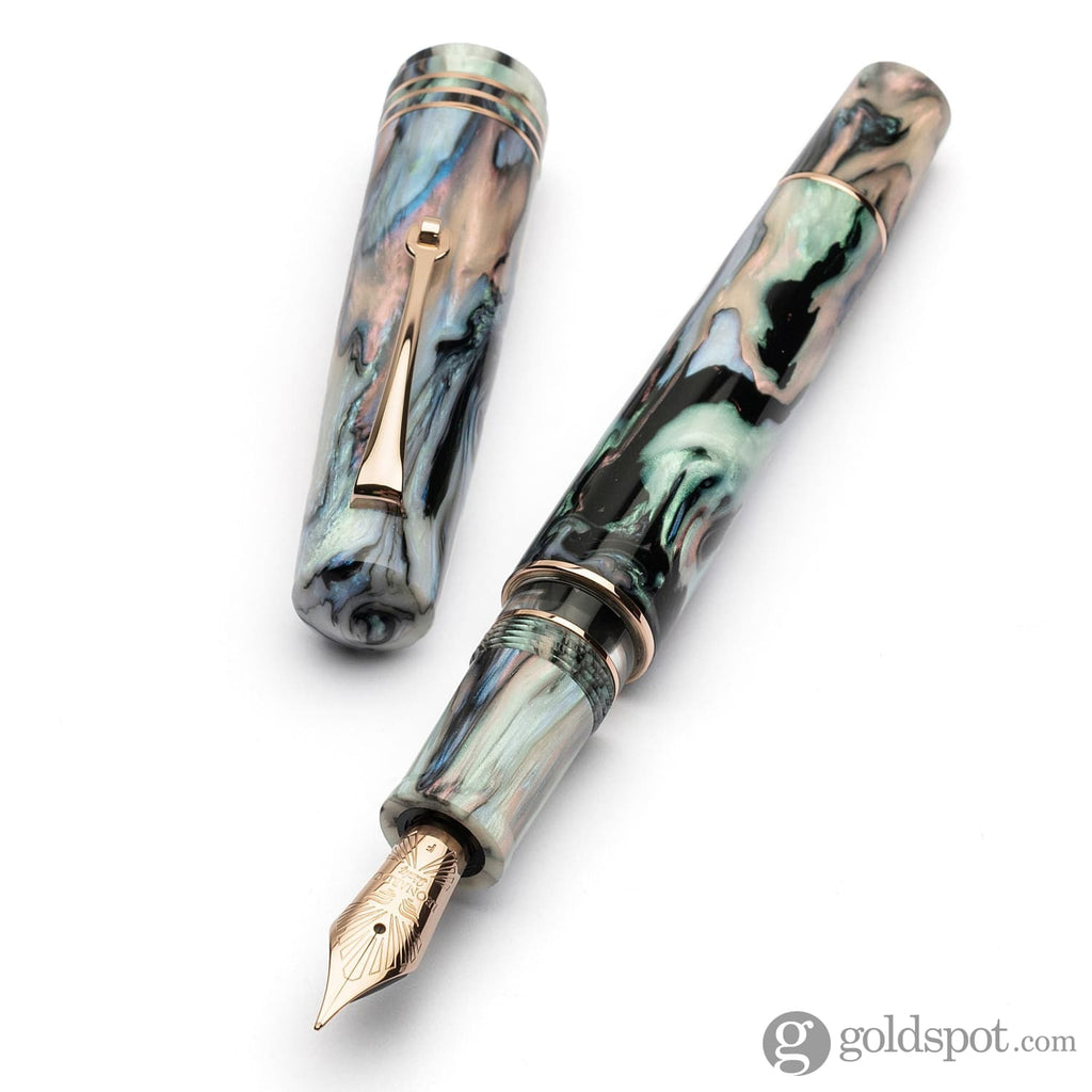 Leonardo Momento Zero Grande 2.0 Fountain Pen in Dalia Eveline with Rose Gold Trim Stainless Steel / Elastic Fine Fountain Pen