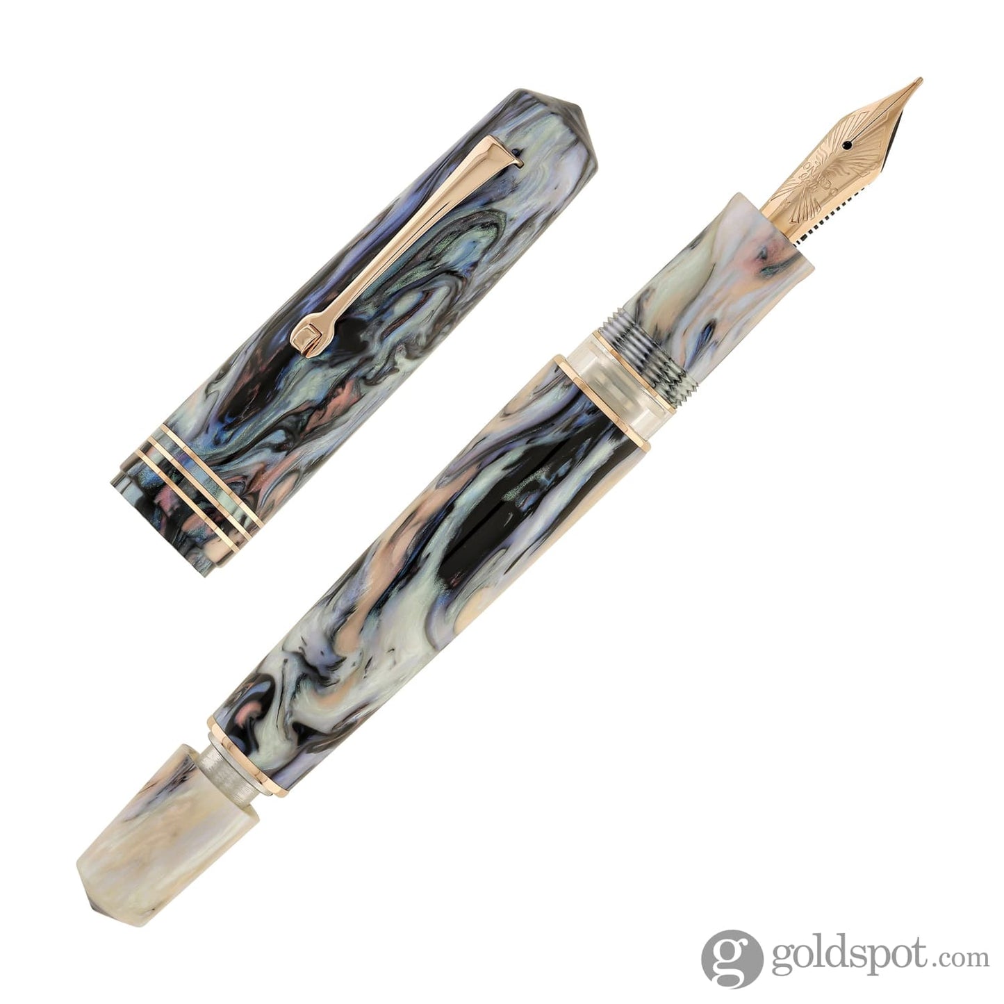 Leonardo Momento Zero Grande 2.0 Fountain Pen in Dalia Eveline with Rose Gold Trim Fountain Pen